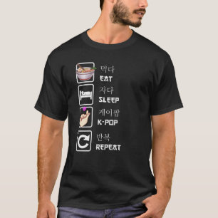 T-shirt Mangez le sommeil K-Pop Répétez la musique Kpop Fa