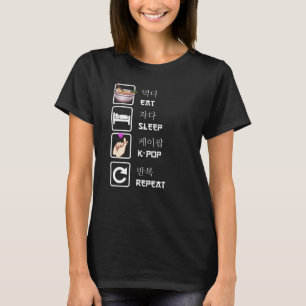 T-shirt Mangez le sommeil K-Pop Répétez la musique Kpop Fa
