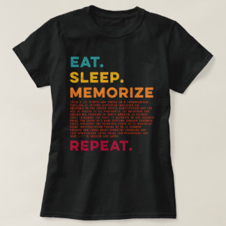 T-shirt Mangez le sommeil Mémoriser Répéter le cercle de c