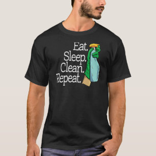 T-shirt Mangez le sommeil Nettoyer Répéter l'équipe de net