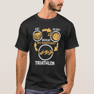 T-shirt Mangez le triathlon drôle de répétition de