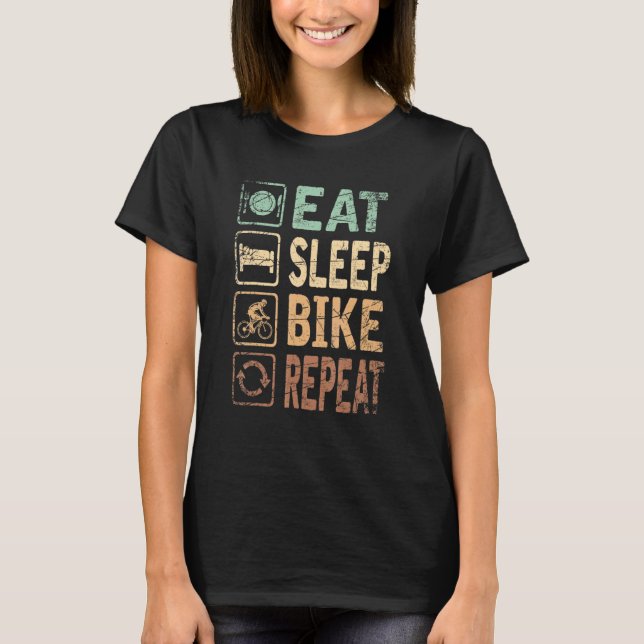 T-shirt Mangez le vélo de sommeil Répéter le vélo (Devant)