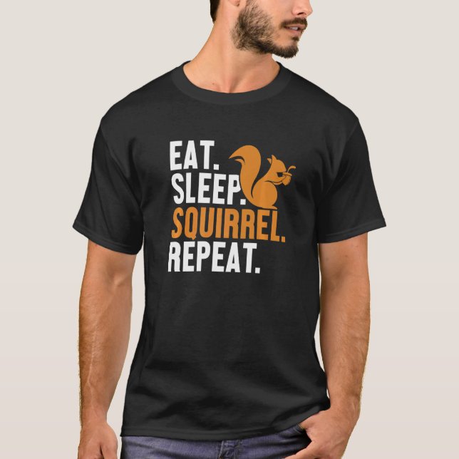 T-shirt Mangez l'écureuil du sommeil Répéter Fox gris-est  (Devant)
