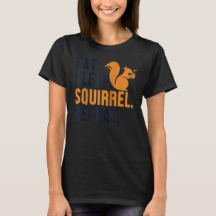 T-shirt Mangez l'écureuil du sommeil Répéter Fox gris-est