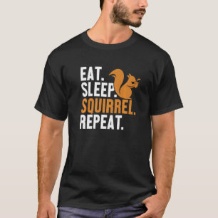 T-shirt Mangez l'écureuil du sommeil Répéter Fox gris-est 