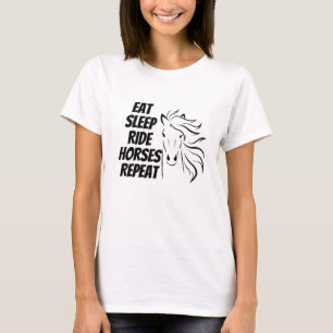 T-shirt Mangez les chevaux de la course du sommeil Répéter