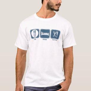 T-shirt mangez les cheveux de coupe de sommeil