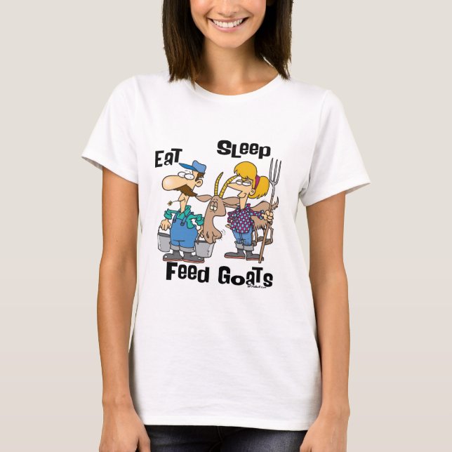 T-shirt Mangez les chèvres d'alimentation du sommeil (Devant)