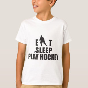 T-shirt Mangez les enfants d'hockey de jeu de sommeil