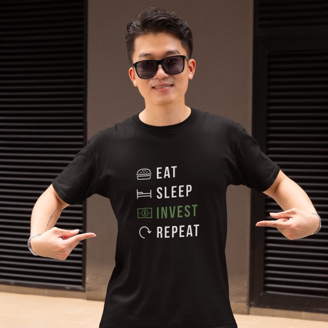 T-shirt Mangez les investissements en sommeil Répéter les  (funny crypto millionaire in the making bitcoin t shirt)