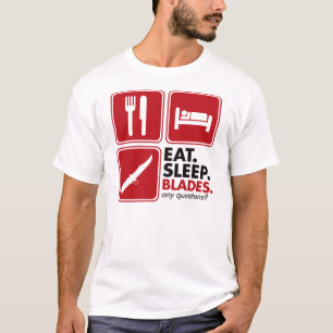 T-shirt Mangez les lames de sommeil - rouge