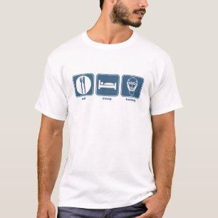 T-shirt mangez l'hockey de sommeil
