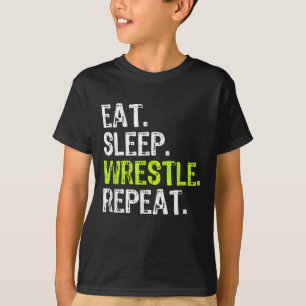 T-shirt Mangez lutteur de sommeil Répéter lutteur de lut