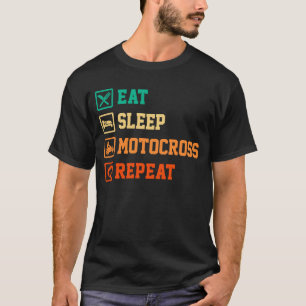 T-shirt Mangez Motocross Dormir Répétez Motocross Dirt Bke