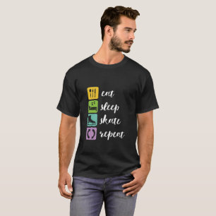 T-shirt Mangez Patinage de sommeil amusant Figurine Patine