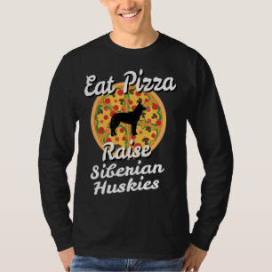 T-shirt Mangez Pizza Lever Chiens Sibériens Husky Chiens C