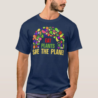 T-shirt Mangez Plantes Sauvons Planet Vegan Végétarien Veg