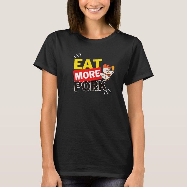 T-shirt Mangez plus Animaux de Porc (Devant)