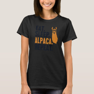 T-shirt Mangez Sleep Alpaca Répéter Llama Vicuna Guanaco r