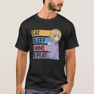 T-shirt Mangez Sleep Anime Repeat, Funny Otaku Kawaii Anim