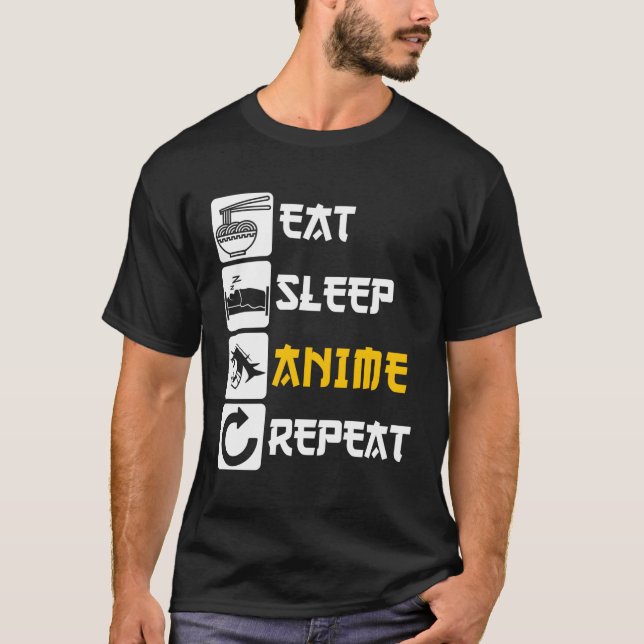 T-shirt Mangez Sleep Anime Repeat Ga Japon Dit Cosplay K-P (Devant)