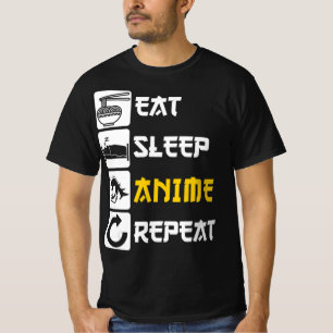T-shirt Mangez Sleep Anime Répéter Manga Japon Dire Cospla