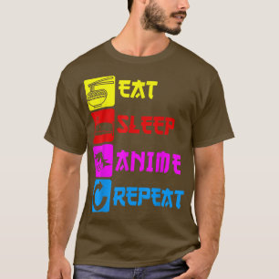T-shirt Mangez Sleep Anime Répéter Manga Japon Dire Cospla