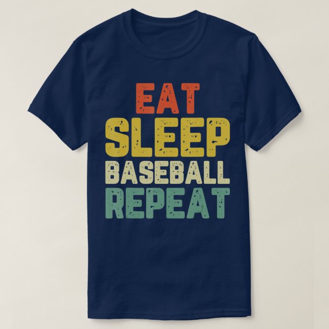 T-shirt Mangez Sleep Baseball Cool Joueur du ventilateur C (Design devant)