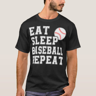 T-shirt Mangez Sleep Baseball Répéter Catcher Pitcher Funn