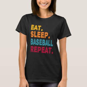 T-shirt Mangez Sleep Baseball Répéter Garçons Hommes Femme