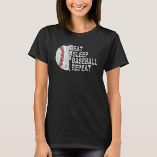 T-shirt Mangez Sleep Baseball Répétez Baseball Player Base