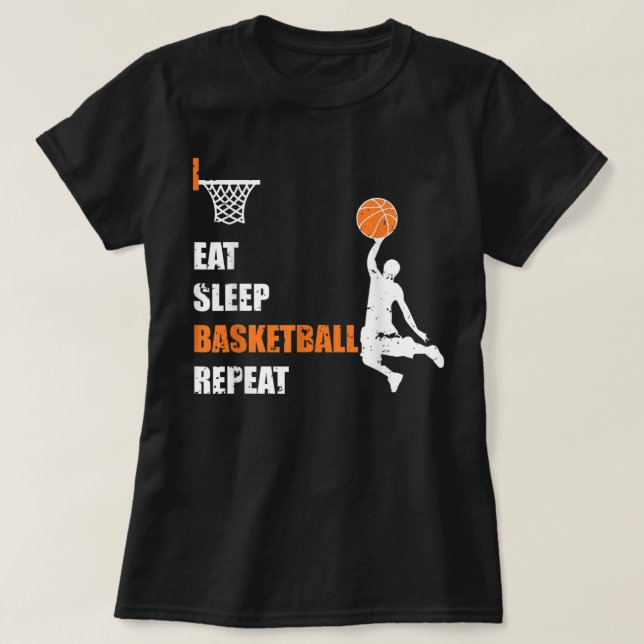 T-shirt Mangez Sleep Basketball Répéter Basketball Boys et (Design devant)