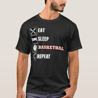 T-shirt Mangez Sleep Basketball Répétez Chemise Basketball
