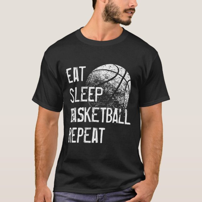 T-shirt Mangez Sleep Basketball Répétition pour Hommes Fem (Devant)