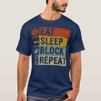 T-shirt Mangez Sleep Block Répétez Retro 60s les années 70