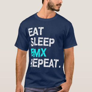 T-shirt Mangez Sleep BMX Répéter course de vélo pour femme