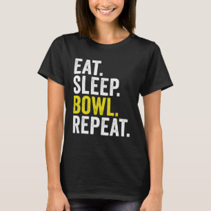 T-shirt Mangez Sleep Bowl Répétez Cricket Bowling