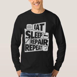 T-shirt Mangez Sleep Car Mécanique Réparation Répéter Car