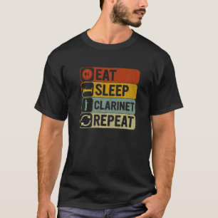 T-shirt Mangez Sleep Clarinet Répéter Rétro 60s les années