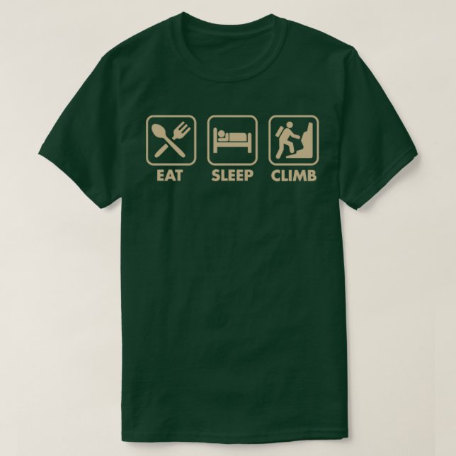 T-shirt Mangez Sleep Climb Funny Rock Escalade Gear Noël (Design devant)