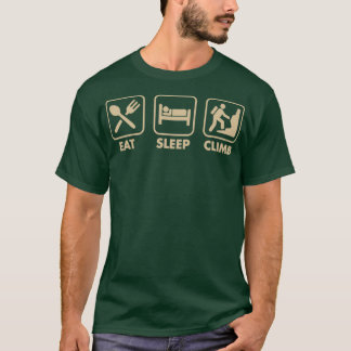 T-shirt Mangez Sleep Climb Funny Rock Escalade Gear Noël