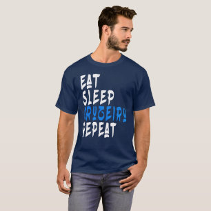 T-shirt Mangez Sleep Cruzeiro Répéter le football