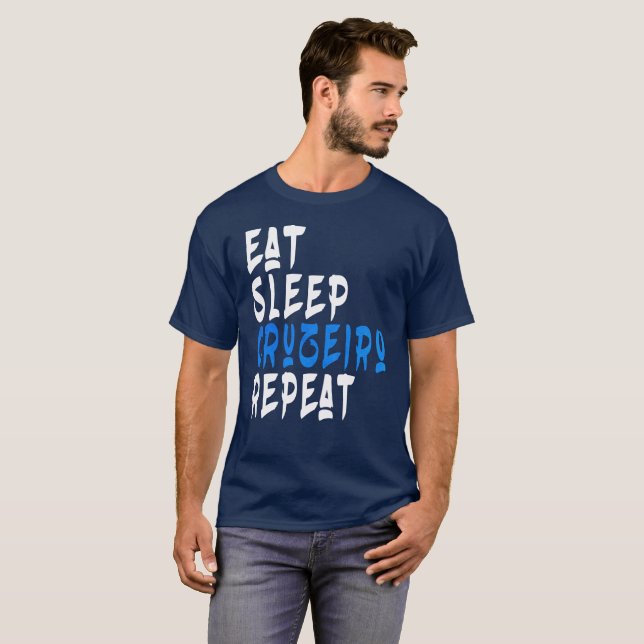 T-shirt Mangez Sleep Cruzeiro Répéter le football (Devant entier)