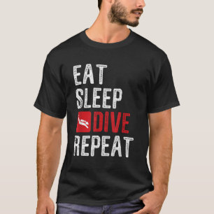 T-shirt Mangez Sleep Dive Répétez Plongée Plongée Plongée
