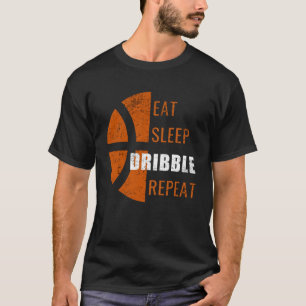 T-shirt Mangez Sleep Dribble Répéter Basketball Hommes Fem