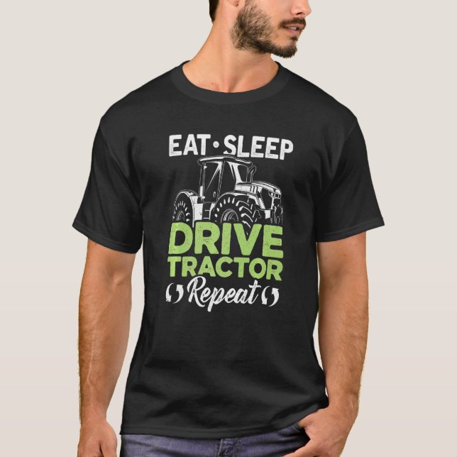 T-shirt Mangez Sleep Drive Tracteur Répéter Agriculture ag (Devant)