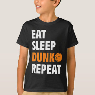 T-shirt Mangez Sleep Dunk Répétez Fun Basketball