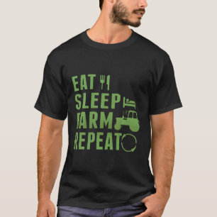 T-shirt Mangez Sleep Farm Répétez Fermier Agriculture Am