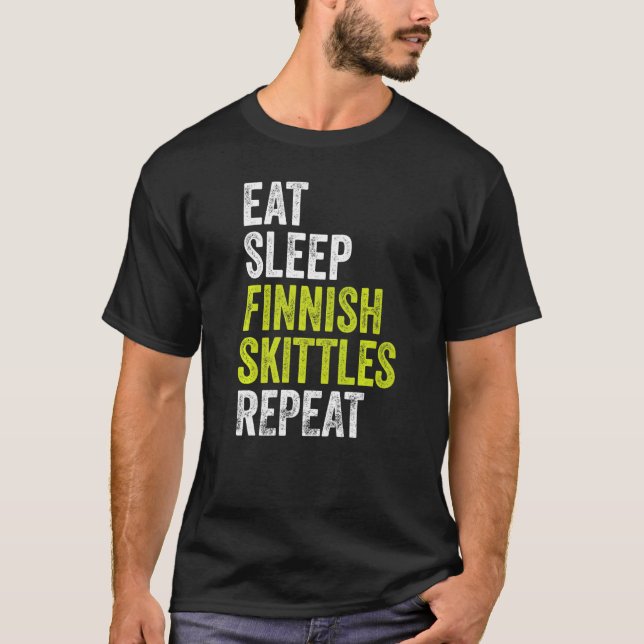 T-shirt Mangez Sleep Finnois Répéter Finnois Skittle (Devant)