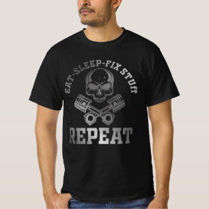 T-shirt Mangez Sleep Fixer Stups Répéter Funny Réparateur 